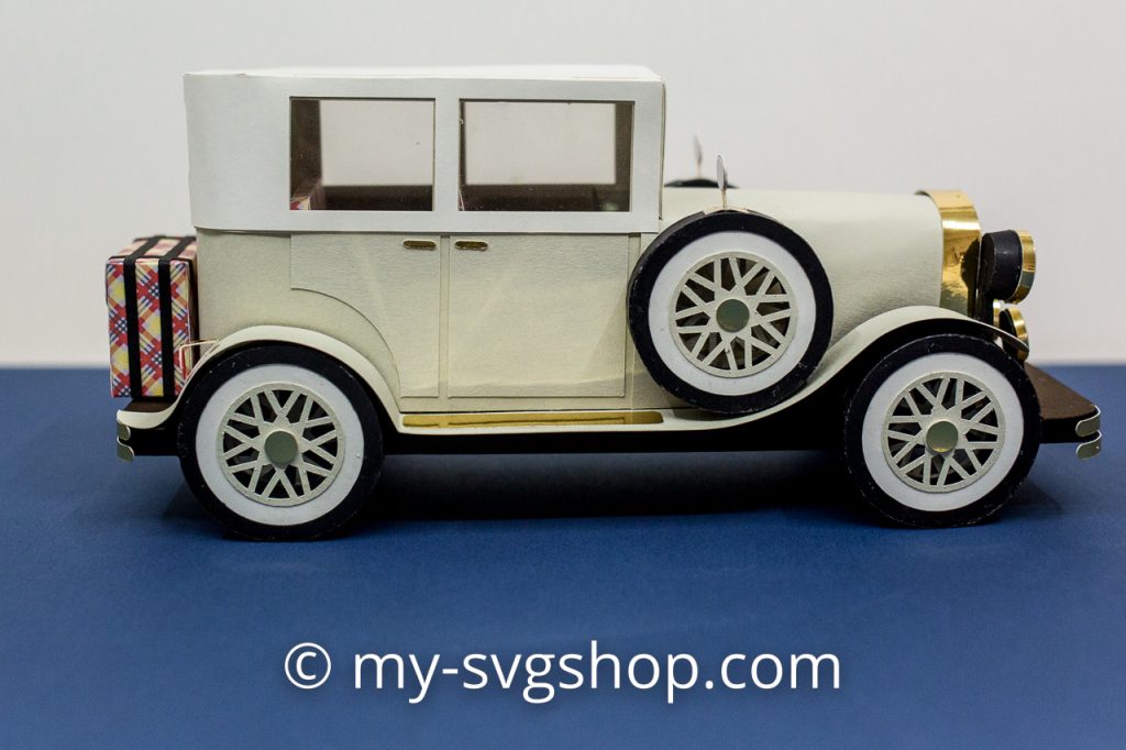 Create a Classic Car with printable paper craft sheet or svg cuttingfiles for Cutting Machines